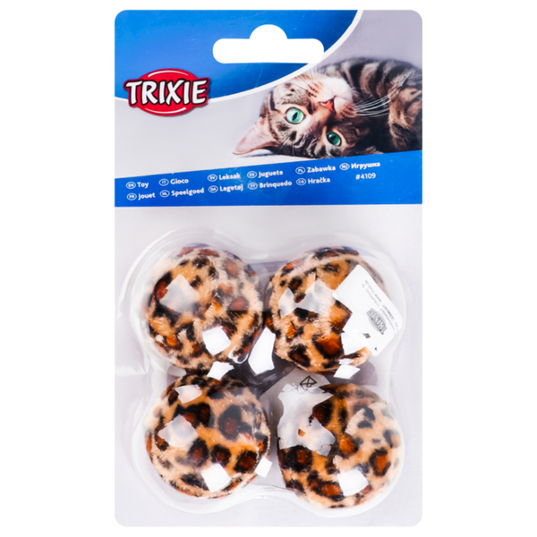 set of toy balls with leopard print 4pk