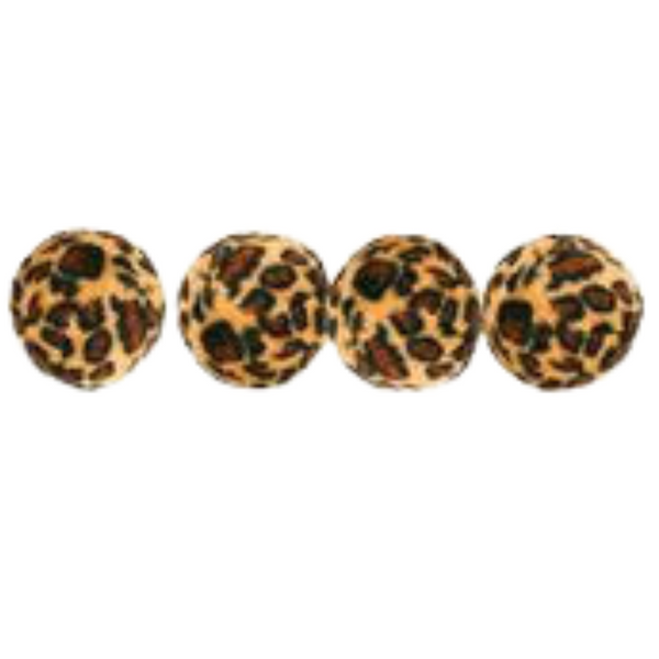 set of toy balls with leopard print 4pk
