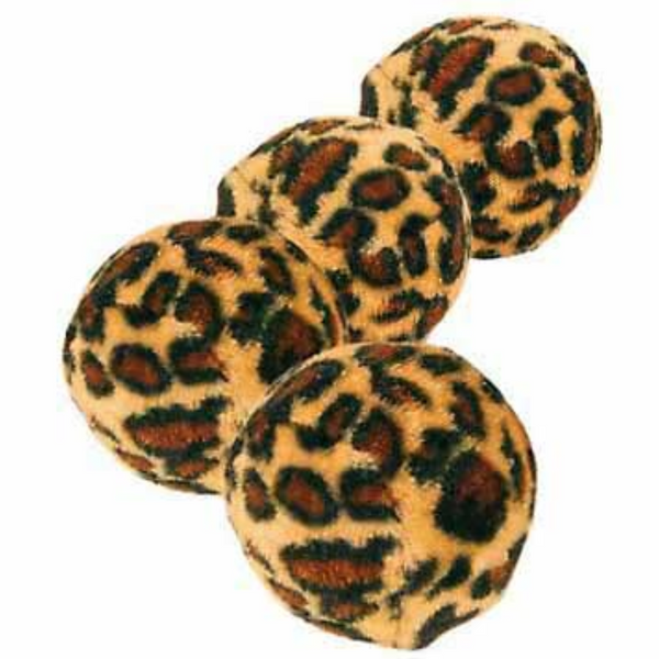 set of toy balls with leopard print 4pk