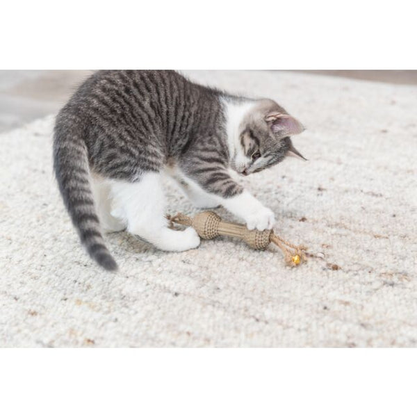 dumbbell hemp cat toy