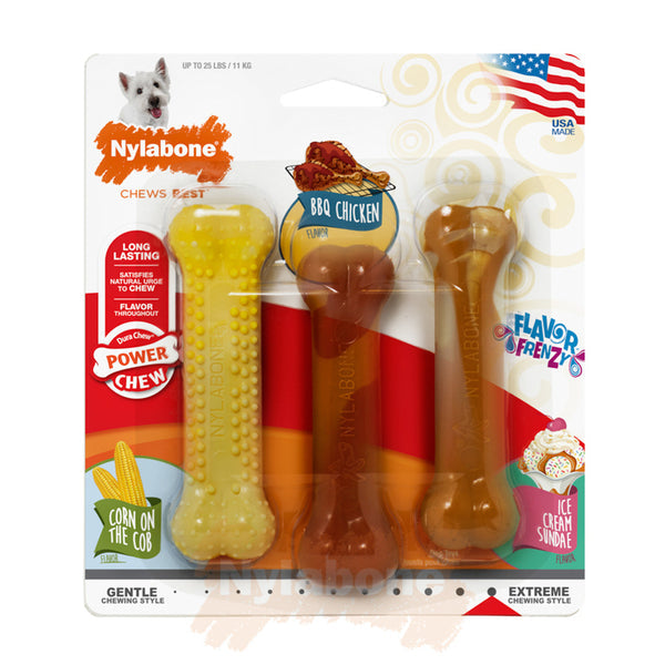 nylabone power chew summer bbq 3 pack - small