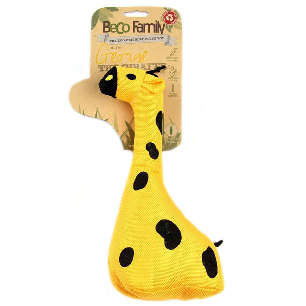 beco recycled soft dog toy - giraffe