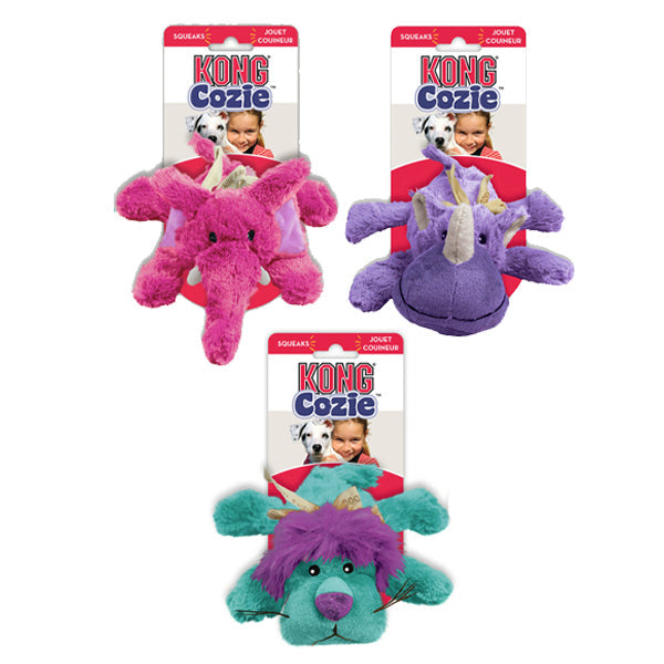 kong dog toy - cozies squeaky - brights