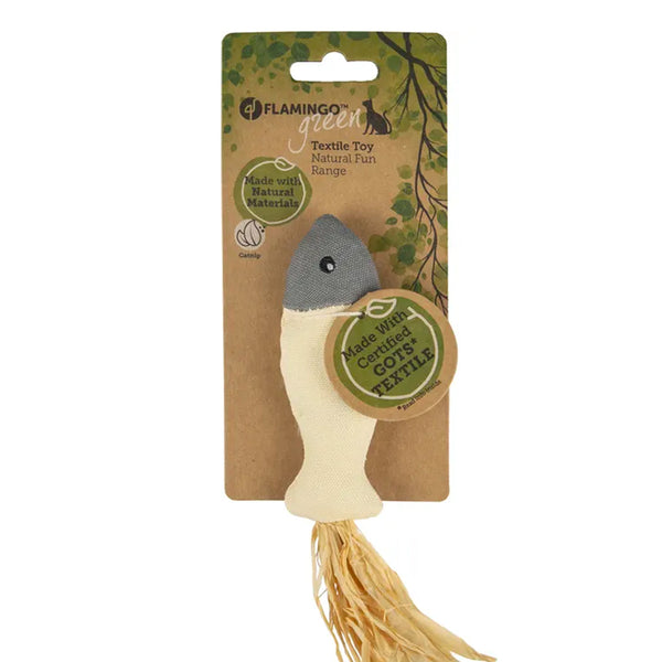 natural fun fish cat toy with catnip