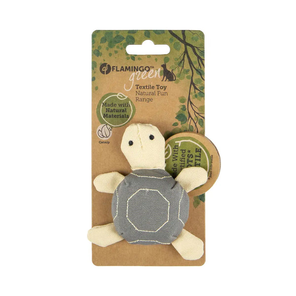 natural fun turtle cat toy with catnip
