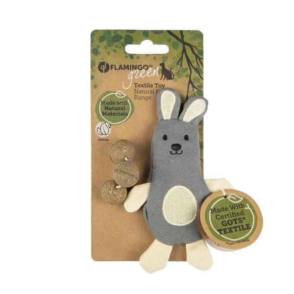 natural fun rabbit cat toy with catnip