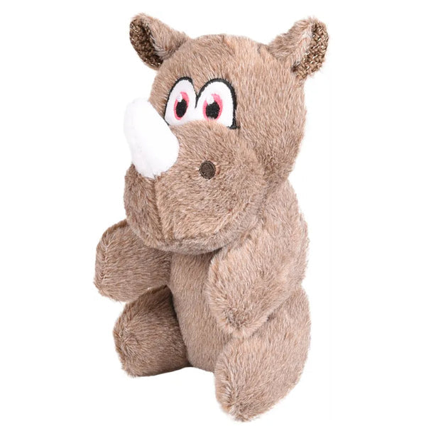 flamingo henny rhino plush dog toy
