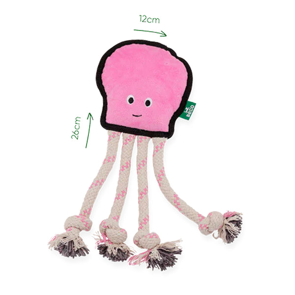 beco dog toy - recycled rough & tough octopus