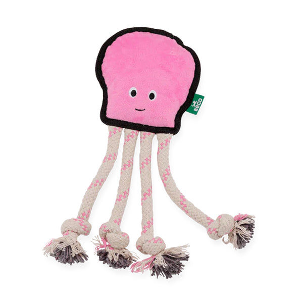 beco dog toy - recycled rough & tough octopus